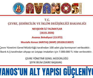 AVANOS'UN ALT YAPISI GÜÇLENİYOR