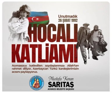 26 Şubat 1992'de Hocalı Katliamında acımasızca katledilen soydaşlarımıza Allah'tan rahmet diliyor, Azerbaycan Türkü kardeşlerimizin acısını paylaşıyoruz.