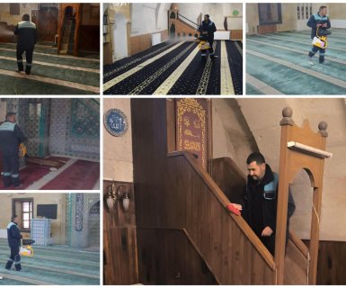 RAMAZAN AYI ÖNCESİ CAMİLERİMİZDE TEMİZLİK ÇALIŞMALARI YAPILDI