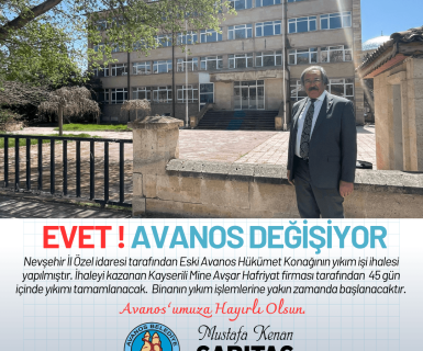 Avanos Eski Hükümet Konağının Yıkım İşi İhalesi Yapıldı Nevşehir İl Özel idaresi tarafından Eski Avanos Hükümet Konağının yıkım işi ihalesi yapılmıştır.