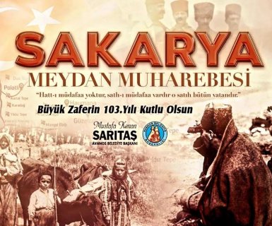 Sakarya Meydan Muharebesi’nin 103’üncü yıl dönümünde; Başkomutanımız Gazi Mustafa Kemal Atatürk başta olmak üzere şanlı bir direnişle yurdumuza alçakları uğratmayan Kahraman Ecdadımıza Allah’tan rahmet diliyor, onları saygıyla anıyorum.