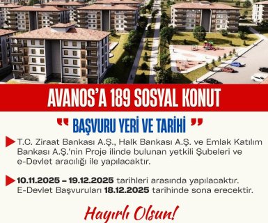 Avanos TOKİ 189 Sosyal Konut Başvuru Yeri ve Tarihi