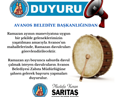 Avanos'ta ramazan davulcuları için başvurular alınacak.