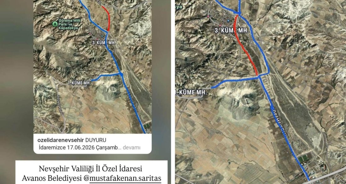 AVANOS-ÇAVUŞİN-GÖREME-UÇHİSAR YOLUMUZDA BSK SERİM ÇALIŞMALARI BAŞLADI HALKIMIZA DUYURULUR