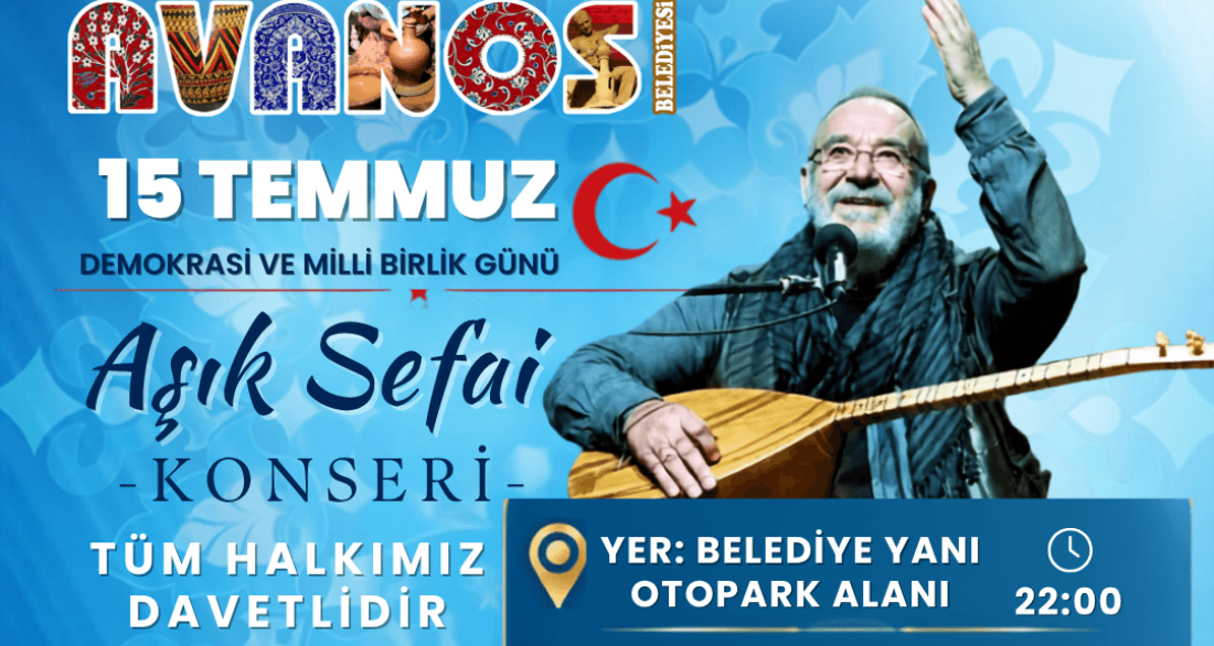Aşık Sefai Konserine tüm halkımız davetlidir.