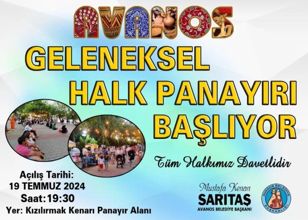 Avanos Geleneksel Halk Panayırı etkinliğimiz 19 Temmuz 2024 Cuma günü başlıyor.