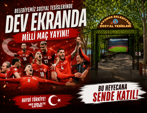 A Milli Takımımızın Maçları Belediyemiz Sosyal Tesislerinde Dev Ekranda Yayınlanacak
