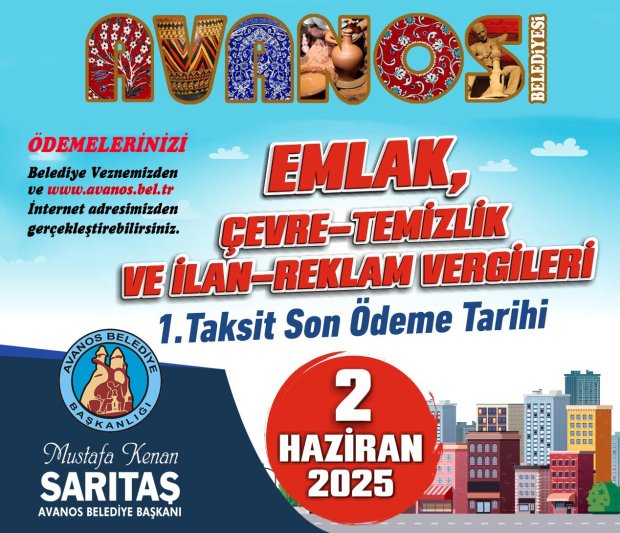 Emlak ve Çevre Temizlik Vergisi ödemeleri için son gün 2 Haziran 2025
