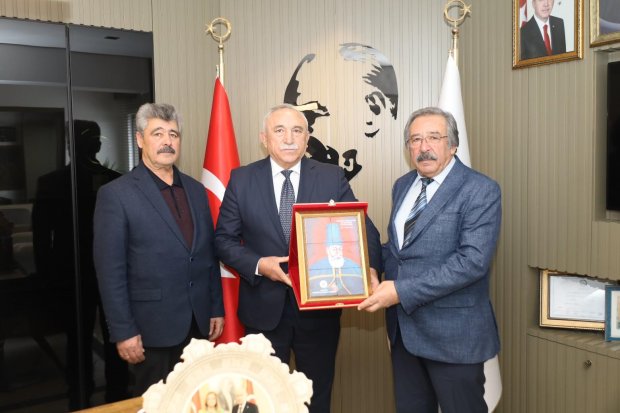 Hacıbektaş Belediye Başkanı Sayın Ali Kaim, Belediye Başkanımız Sayın Mustafa Kenan Sarıtaş'ı ziyaret etti.