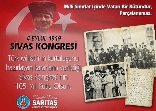 Sivas Kongresi’nin 105. yılında Gazi Mustafa Kemal Atatürk ve Milli Mücadele kahramanlarımızı rahmet ve minnetle anıyorum.