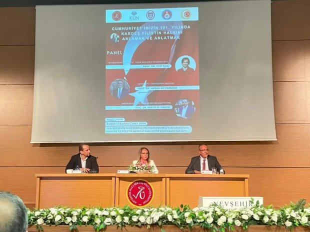 Belediye Başkanımız Mustafa Kenan Sarıtaş, Nevşehir Hacı Bektaş Veli Üniversitesi Kongre ve Kültür Merkezinde gerçekleştirilen " Kardeş Filistin Halkını Anlamak ve Anlatmak" adlı panele katıldı.