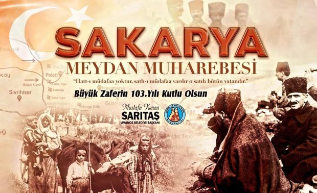 Sakarya Meydan Muharebesi’nin 103’üncü yıl dönümünde; Başkomutanımız Gazi Mustafa Kemal Atatürk başta olmak üzere şanlı bir direnişle yurdumuza alçakları uğratmayan Kahraman Ecdadımıza Allah’tan rahmet diliyor, onları saygıyla anıyorum.