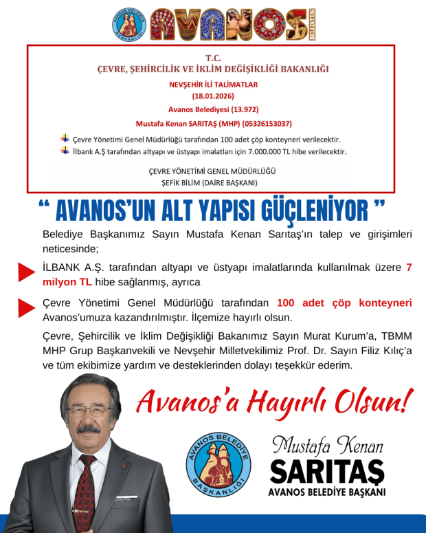 AVANOS'UN ALT YAPISI GÜÇLENİYOR