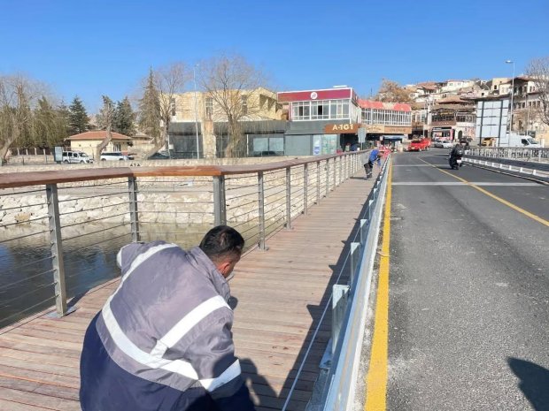 Tarihi Taş Köprümüzün Aydınlatma Çalışmaları Başladı