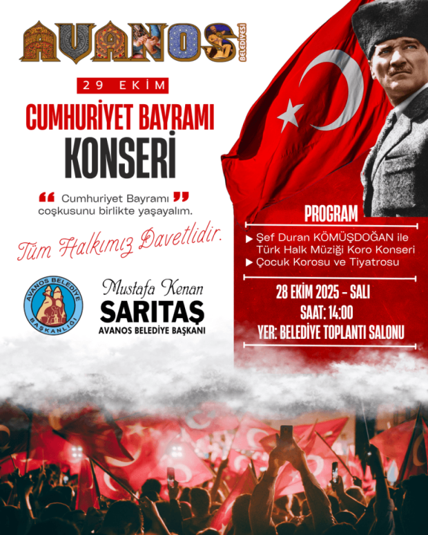 “Cumhuriyet Bayramı Konserimize” tüm halkımız davetlidir.