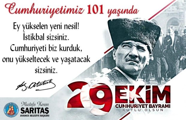 AVANOS BELEDİYE BAŞKANI MUSTAFA KENAN SARITAŞ’IN CUMHURİYET BAYRAMI MESAJI