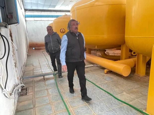 Belediye Başkanımız Mustafa Kenan Sarıtaş, Bozca içme suyu arıtma Tesisinde incelemelerde bulundu.