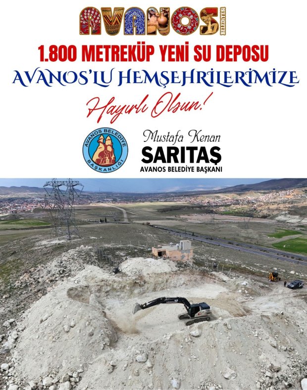 AVANOS’A 1800 METREKÜPLÜK YENİ İÇME SUYU DEPOSU