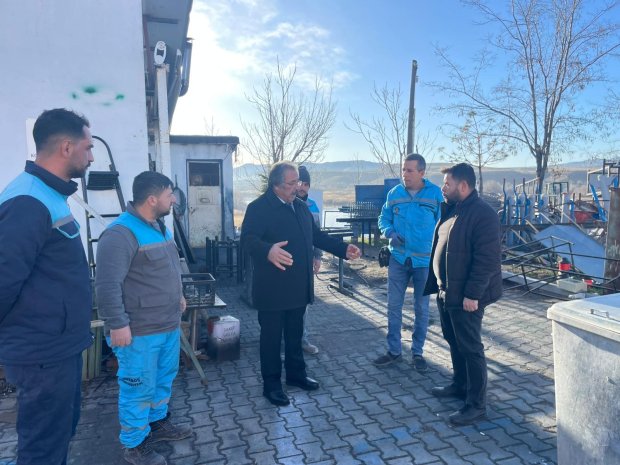 BELEDİYE BAŞKANIMIZ SAHA VE ATÖLYE ÇALIŞMALARINI KONTROL ETTİ